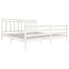 Greatstore Rám postele bílý masivní dřevo 200 x 200 cm