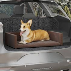 Greatstore Pelíšek pro psy do kufru auta hnědý 70 x 45 cm lněný vzhled