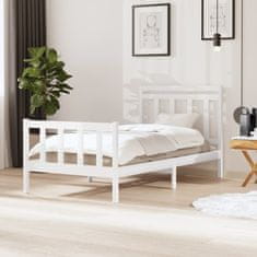 Greatstore Rám postele bílý masivní dřevo 100 x 200 cm