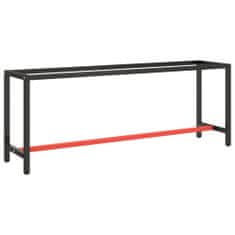 Greatstore Rám pracovního stolu matně černý a červený 210 x 50 x 79 cm kov