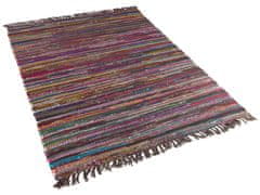 Beliani Krátkovlasý tmavý barevný bavlněný koberec 160x230 cm DANCA