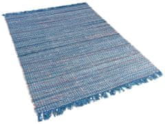 Beliani Modrý bavlněný koberec 160x230 cm BESNI