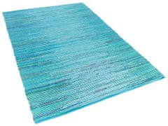 Beliani Modrý tkaný bavlněný koberec 160x230 cm MERSIN