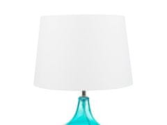 Beliani Stolní lampa se skleněnou modrou základnou a bílým stínítkem 42 cm ERZEN