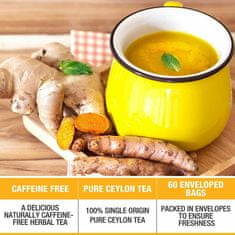 BIO čaj s kurkumou ze Srí Lanky, 60 porcí. Certifikát USDA Organic