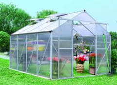Aga Zahradní skleník MR4040 294x244x227 cm Stříbrný + základna
