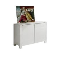 Amoletto Import Moderní kredencová skříňka bílá rýhovaná