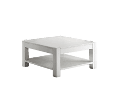 Amoletto Import Moderní konferenční stolek bílý rýhovaný 80x80
