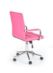 Dětská židle na kolečkách GONZO — ekokůže, růžová