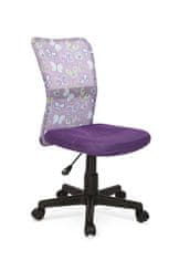 Dětská židle na kolečkách DINGO – bez područek, fialová
