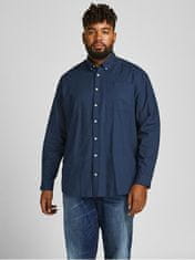 Jack&Jones Plus Pánská košile JJEOXFORD Slim Fit 12190444 Navy Blazer (Velikost 4XL)