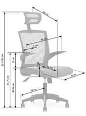 Kancelářská otočná židle VALOR — látka/síť, černá
