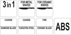 YATO Brousek na nože 3v1 na keramické / ocelové nože