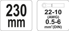 YATO Kleště konektorové 230mm, 22-10(AWG), 0,5-6,00mm2
