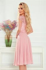 Numoco Dámské krajkové šaty Linda špinavě růžová XL