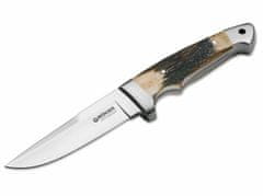 Böker Manufaktur 121586 Vollintegral 2.0 Stag lovecký nůž 11,8 cm, paroh, kožené pouzdro