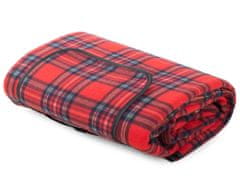 Pikniková deka se spodní nepromokavou vrstvou 150x200 cm, červená károvaná T-028-CVK