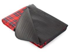 Pikniková deka se spodní nepromokavou vrstvou 150x200 cm, červená károvaná T-028-CVK