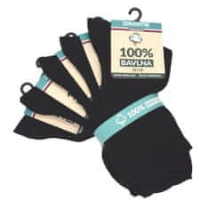 100% BAVLNA jednobarevné unisex 100% bavlněné zdravotní ponožky 91011 5-pack, černá, 47-50