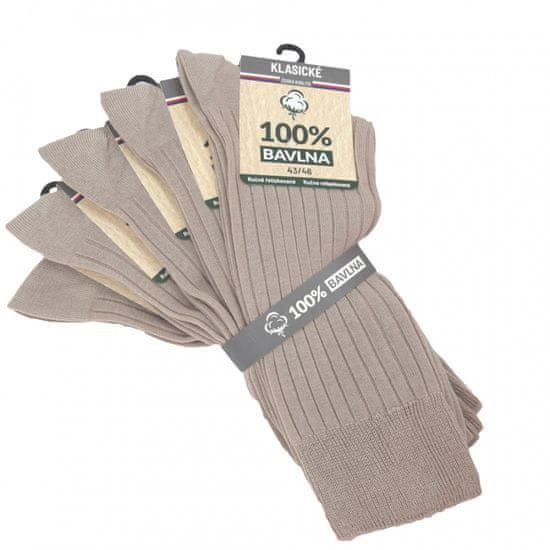 100% BAVLNA jednobarevné unisex 100% bavlněné klasické ponožky 9100522 5-pack