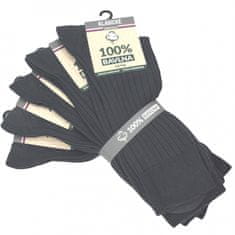 100% BAVLNA jednobarevné unisex 100% bavlněné klasické ponožky 9100522 5-pack, antracitová, 47-50