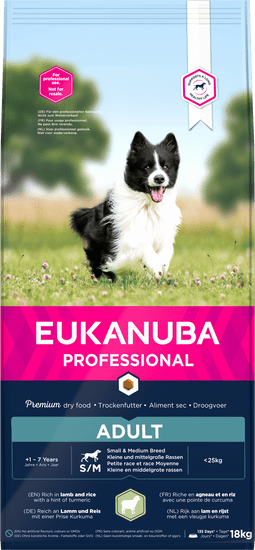 Eukanuba Adult Small & Medium Lamb 18 kg výhodné balení