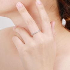 MOISS Minimalistický stříbrný prsten se zirkony R00020 (Obvod 48 mm)