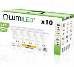 LUMILED 10x LED žárovka GU10 3W = 30W 270lm 3000K LUMILED