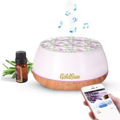 GOLDSUN Aroma Difuzér "Slack 400ml" osvěžovač a zvlhčovač vzduchu Music & Bluetooth - Bílá