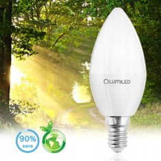 LUMILED 10x LED žárovka E14 svíčka 10W = 75W 990lm 3000K Teplá bílá 180°