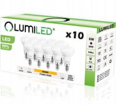 LUMILED 10x LED žárovka E14 REFLECTOR R50 6W 3000K LUMILED