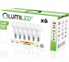 LUMILED 6x LED žárovka E14 REFLECTOR R50 6W 3000K LUMILED