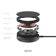 EPICO bezdrátová hliníková nabíječka s podporou uchycení MagSafe 9915111900074, vesmírně šedá
