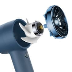 BASEUS Flyer Turbine ruční / stolní ventilátor + kabel USB / USB-C, modrý