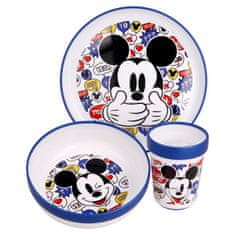 Stor Dětské plastové nádobí MICKEY MOUSE Premium - talíř, miska, sklenice, MICRO, 50181