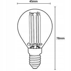LUMILED 6x LED žárovka E14 P45 7W = 60W 806lm 3000K Teplá bílá 360° Filament