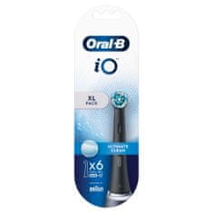 Oral-B iO Ultimate Clean Černé Kartáčkové Hlavy, Balení 6 ks