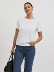 VILA Bílé basic tričko VILA Modala L