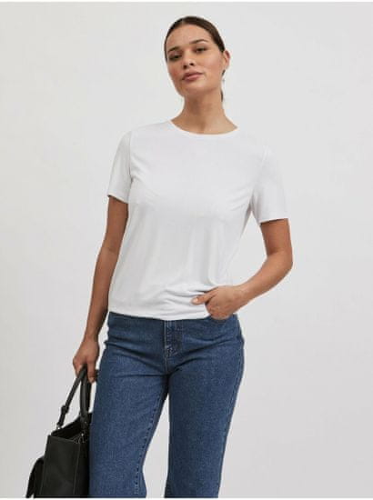 VILA Bílé basic tričko VILA Modala