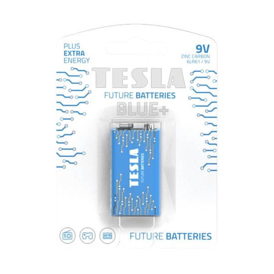 Tesla Batteries TESLA 9V BLUE+ Zinc Carbon 1 ks blistr 6F22 NEW