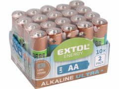 Extol Light Baterie alkalické EXTOL ENERGY ULTRA +, 20ks, 1,5V AA (LR6)