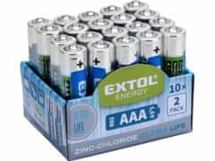 Extol Light Baterie zink-chloridové, 20ks, 1,5V AAA (R03)
