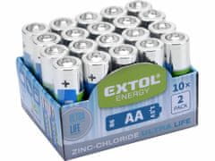 Extol Light Baterie zink-chloridové, 20ks, 1,5V AA (R6)