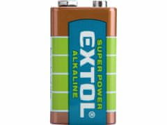 Extol Light Baterie alkalické, 1ks, 9V (6LR61)