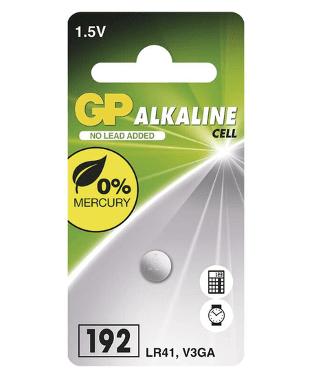 Emos Alkalická knoflíková baterie GP 192F (LR41), 1 ks B13921