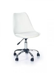 Kancelářská otočná židle COCO — ekokůže, bílá