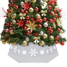 Vidaxl Podložka pod vánoční stromek stříbrná a bílá Ø 68 x 25 cm