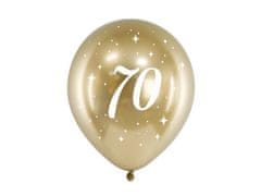 PartyDeco Saténové balónky 70 zlaté 30cm 6ks