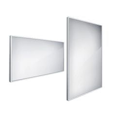 NIMCO Velké zrcadlo do koupelny 140x70 s osvětlením v tenkém rámu po obvodu NIMCO ZP 13008