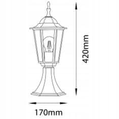 LUMILED Zahradní lampa E27 černá stojací lucerna BELLIS 40cm